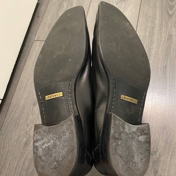 Canali Black Leather Men's Oxfords - Picture 7 of 16
